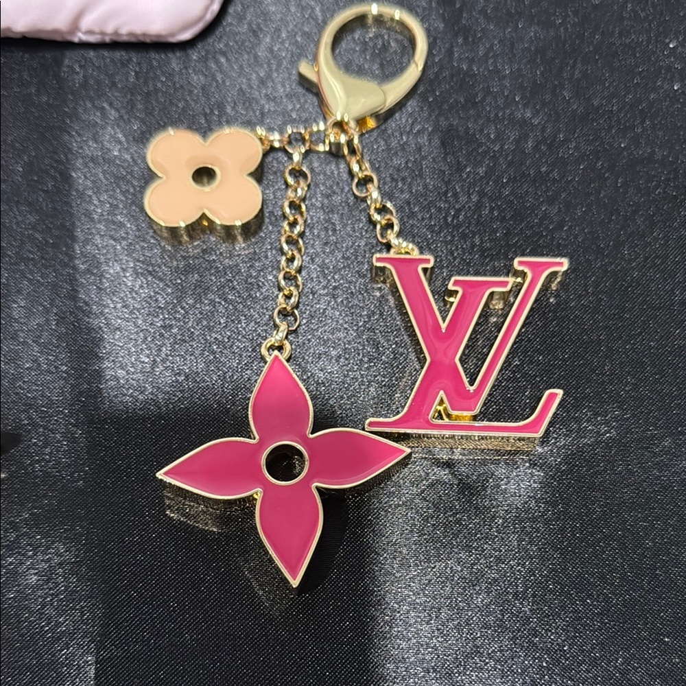 Luxury inspired Pink and Gold Keychain
